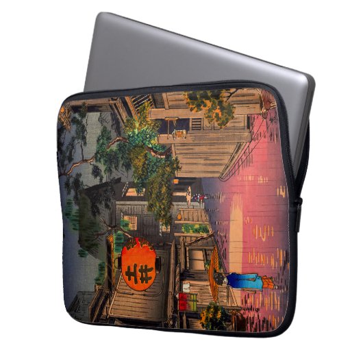 Tsuchiya Koitsu - Abend bei Ushigome Laptopschutzhülle (Vorderseite Links)