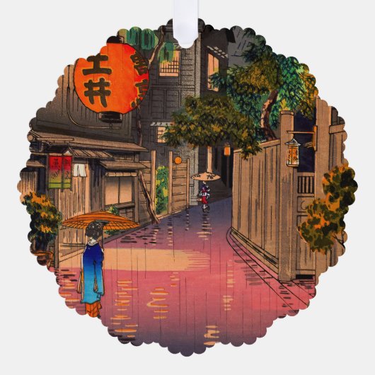 Tsuchiya Koitsu - Abend bei Ushigome Ornament Karte (Vorderseite)