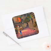 Tsuchiya Koitsu - Abend bei Ushigome Quadratischer Aufkleber (Umschlag)