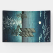 Tsuchiya Koitsu - Boote in Shinagawa, Nacht Banner (Horizontal)