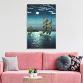 Tsuchiya Koitsu - Boote in Shinagawa, Nacht Leinwanddruck (Insitu (Wohnzimmer))