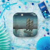 Tsuchiya Koitsu - Boote in Shinagawa, Nacht Pappteller (Party)