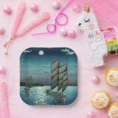 Tsuchiya Koitsu - Boote in Shinagawa, Nacht Pappteller (Party)