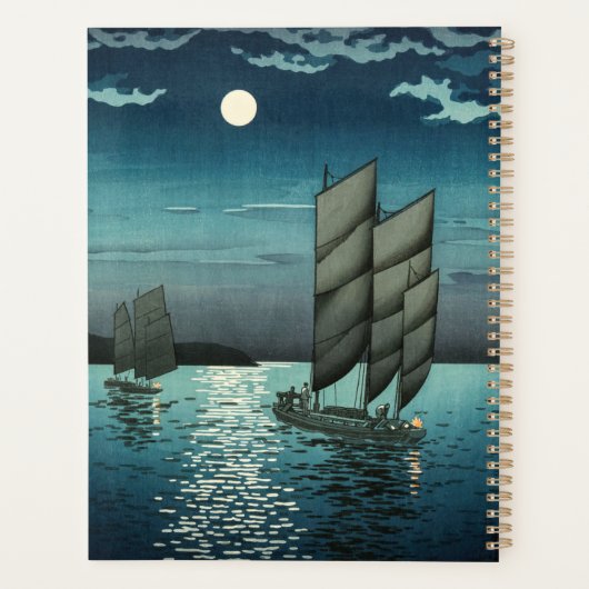 Tsuchiya Koitsu - Boote in Shinagawa, Nacht Planer (Rückseite)