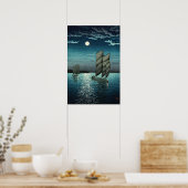 Tsuchiya Koitsu - Boote in Shinagawa, Nacht Poster (Küche)