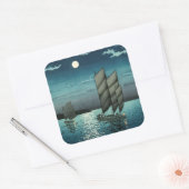 Tsuchiya Koitsu - Boote in Shinagawa, Nacht Quadratischer Aufkleber (Umschlag)