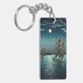 Tsuchiya Koitsu - Boote in Shinagawa, Nacht Schlüsselanhänger (Vorderseite links)