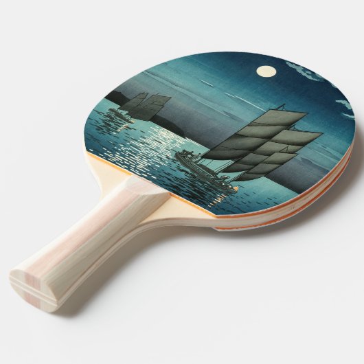 Tsuchiya Koitsu - Boote in Shinagawa, Nacht Tischtennis Schläger (Vorderseite)