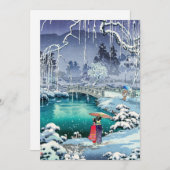 Tsuchiya Koitsu - Frühjahrsschnee bei Maruyama Dankeskarte (Vorne/Hinten)