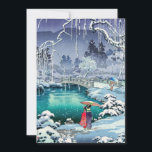 Tsuchiya Koitsu - Frühjahrsschnee bei Maruyama Einladung<br><div class="desc">Spring Snow at Maruyama,  Kyōto (Haru no yuki,  Kyoto Maruyama) - Tsuchiya Koitsu,  Woodblock color print,  1936</div>