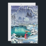 Tsuchiya Koitsu - Frühjahrsschnee bei Maruyama Einladung<br><div class="desc">Spring Snow at Maruyama,  Kyōto (Haru no yuki,  Kyoto Maruyama) - Tsuchiya Koitsu,  Woodblock color print,  1936</div>