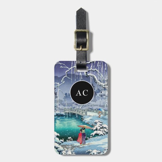 Tsuchiya Koitsu - Frühjahrsschnee bei Maruyama Gepäckanhänger (Vorderseite vertikal)