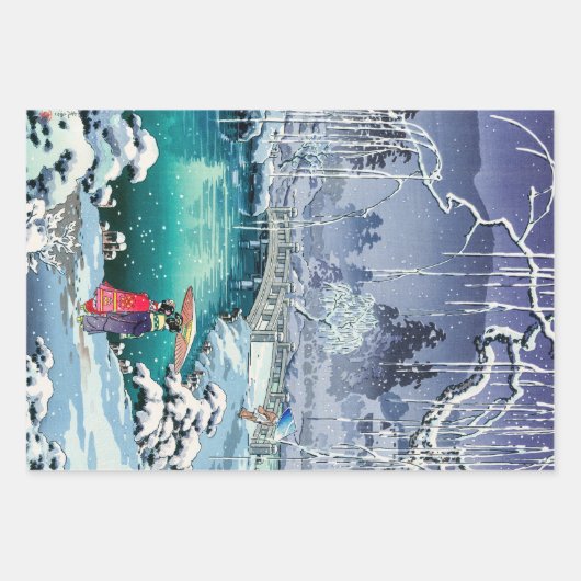 Tsuchiya Koitsu - Frühjahrsschnee bei Maruyama Geschenkpapier Set (Vorderseite 2)