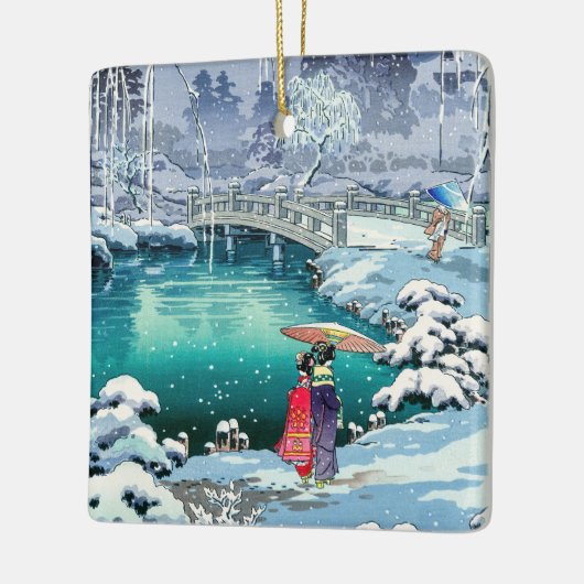 Tsuchiya Koitsu - Frühjahrsschnee bei Maruyama Keramikornament (Links)