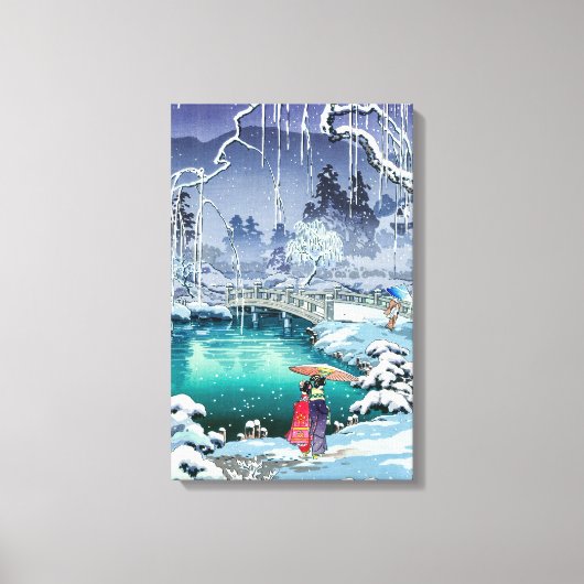 Tsuchiya Koitsu - Frühjahrsschnee bei Maruyama Leinwanddruck (Vorderseite)