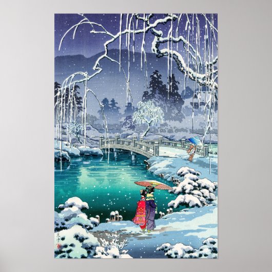 Tsuchiya Koitsu - Frühjahrsschnee bei Maruyama Poster (Vorne)