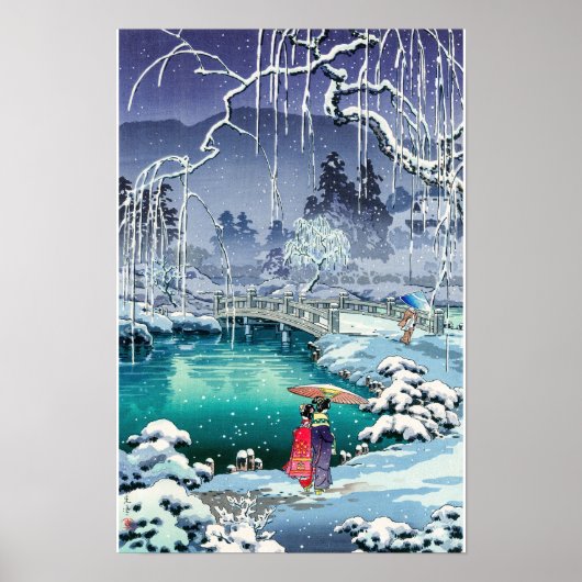 Tsuchiya Koitsu - Frühjahrsschnee bei Maruyama Poster (Vorne)