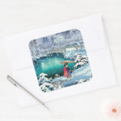 Tsuchiya Koitsu - Frühjahrsschnee bei Maruyama Quadratischer Aufkleber (Umschlag)