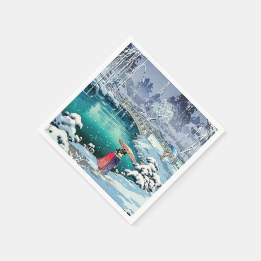 Tsuchiya Koitsu - Frühjahrsschnee bei Maruyama Serviette (Ecke)