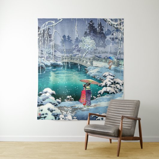 Tsuchiya Koitsu - Frühjahrsschnee bei Maruyama Wandteppich (Beispiel)