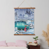 Tsuchiya Koitsu - Frühjahrsschnee bei Maruyama Wandteppich Mit Holzrahmen (Schlafzimmer)