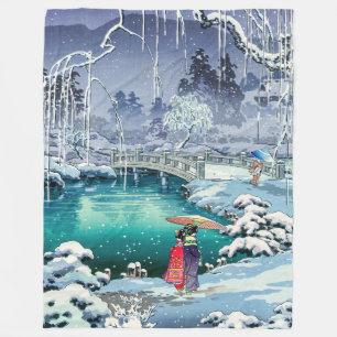 Tsuchiya Koitsu - Frühlings-Schnee in Maruyama Fleecedecke