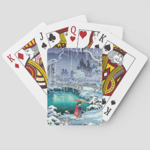 Tsuchiya Koitsu - Frühlings-Schnee in Maruyama Spielkarten