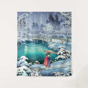 Tsuchiya Koitsu - Frühlings-Schnee in Maruyama Wandteppich