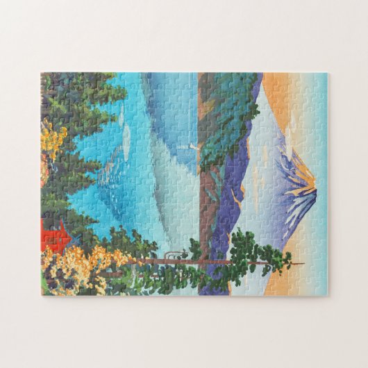 Tsuchiya Koitsu Lake Ashi in Hakone Hills Art Puzzle (Horizontal)
