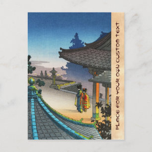 Tsuchiya Koitsu Miidera-Tempel Abend shin hanga Postkarte