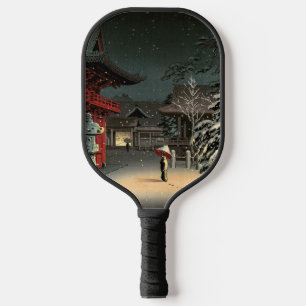 Tsuchiya Koitsu - Schnee am Nezu-Schrein Pickleball Schläger