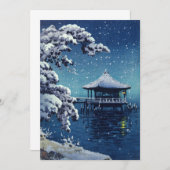 Tsuchiya Koitsu - Schnee auf dem Ukimido in Katada Dankeskarte (Vorne/Hinten)