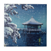 Tsuchiya Koitsu - Schnee auf dem Ukimido in Katada Fliese (Vorderseite)