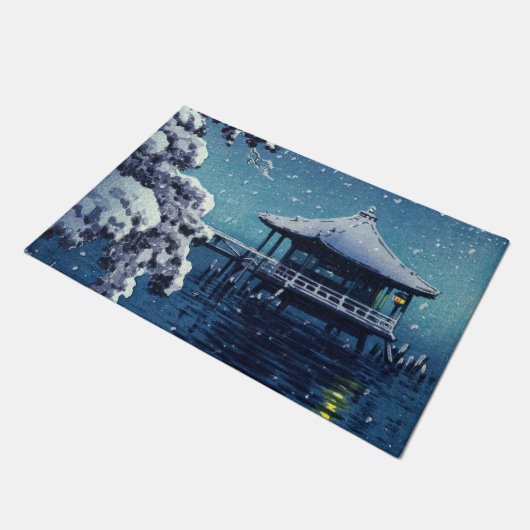 Tsuchiya Koitsu - Schnee auf dem Ukimido in Katada Fußmatte (Schrägansicht)