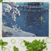 Tsuchiya Koitsu - Schnee auf dem Ukimido in Katada Geschirrtuch (Gefaltet)