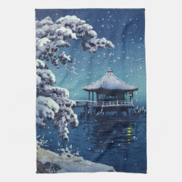 Tsuchiya Koitsu - Schnee auf dem Ukimido in Katada Geschirrtuch