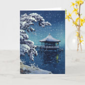 Tsuchiya Koitsu - Schnee auf dem Ukimido in Katada Karte (Gelbe Blume)