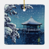 Tsuchiya Koitsu - Schnee auf dem Ukimido in Katada Keramikornament (Rückseite)