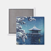 Tsuchiya Koitsu - Schnee auf dem Ukimido in Katada Magnet (Vorderseite/Rückseite)