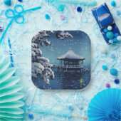 Tsuchiya Koitsu - Schnee auf dem Ukimido in Katada Pappteller (Party)