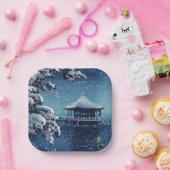 Tsuchiya Koitsu - Schnee auf dem Ukimido in Katada Pappteller (Party)