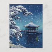 Tsuchiya Koitsu - Schnee auf dem Ukimido in Katada Postkarte (Vorderseite)