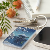 Tsuchiya Koitsu - Schnee auf dem Ukimido in Katada Schlüsselanhänger (Vorderseite rechts)