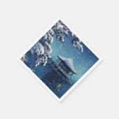 Tsuchiya Koitsu - Schnee auf dem Ukimido in Katada Serviette (Ecke)