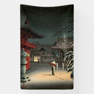 Tsuchiya Koitsu - Schnee bei Nezu Shrine Banner