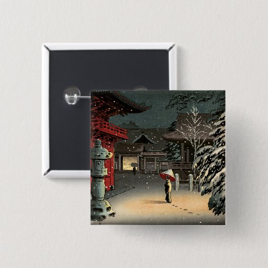 Tsuchiya Koitsu - Schnee bei Nezu Shrine Button (Vorne & Hinten)
