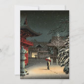 Tsuchiya Koitsu - Schnee bei Nezu Shrine Einladung (Vorderseite)
