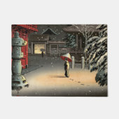 Tsuchiya Koitsu - Schnee bei Nezu Shrine Fußmatte (Vorderseite)