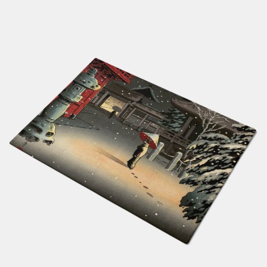 Tsuchiya Koitsu - Schnee bei Nezu Shrine Fußmatte (Schrägansicht)