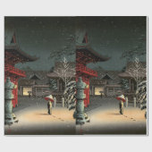 Tsuchiya Koitsu - Schnee bei Nezu Shrine Geschenkpapier (Flach)